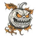 Angry Pumpkin Stencil tattoo design idea