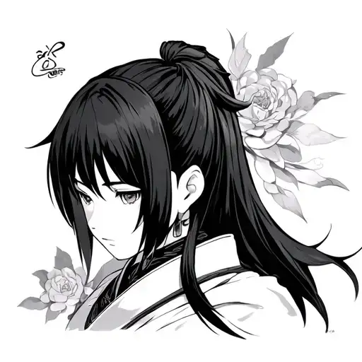 Kaguya from anime Naruto tattoo design idea