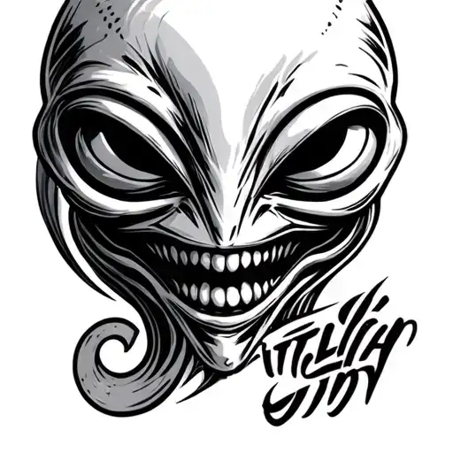 "Italien" basic alien face tattoo tattoo design idea