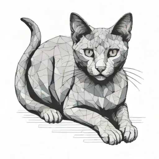 Russian Blue cat sitting side by side tattoo design idea
