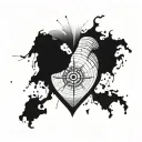 fingerprint heart with world map and navigation compass inside tattoo design idea