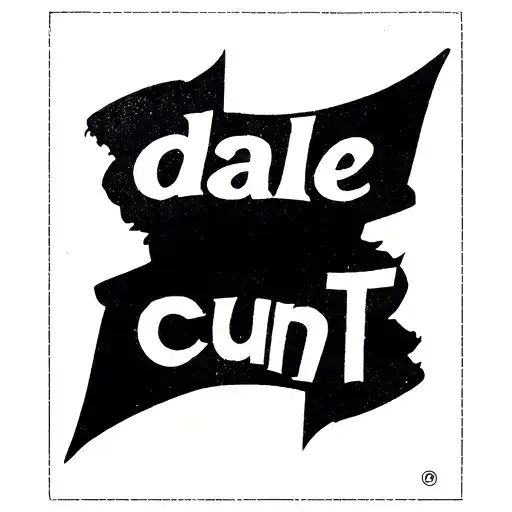 symbiogram with the word "dale" one direction and the word "cunt" upside down  tattoo design idea