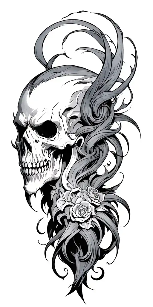 mid evil dark fantasy tattoo design idea