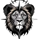 lion and compass tattoo design idea