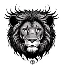 lion and compass tattoo design idea