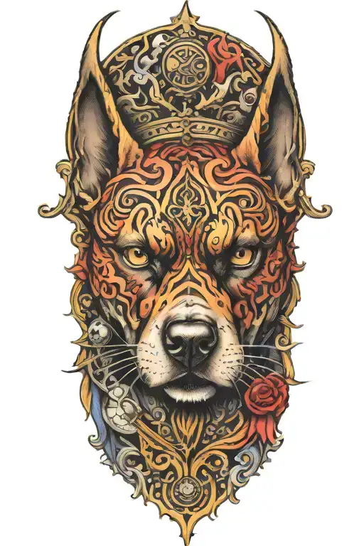 devil dog tattoo design idea