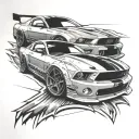 street race car tattoo design idea