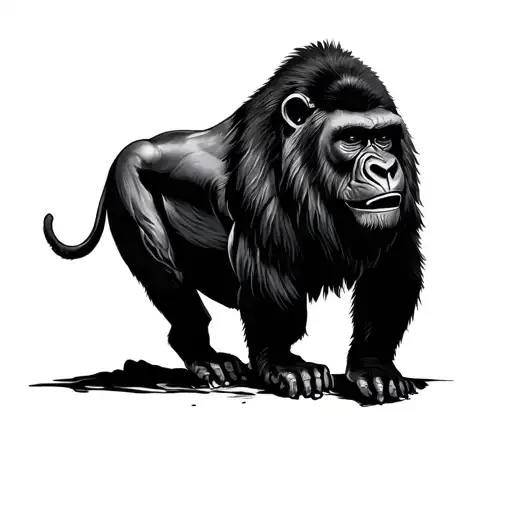gorilla lion wearing tattoo design idea