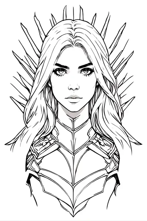 Aelin and her armor Throne Of Glass tattoo design idea