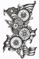 tmc with flags   tattoo design idea