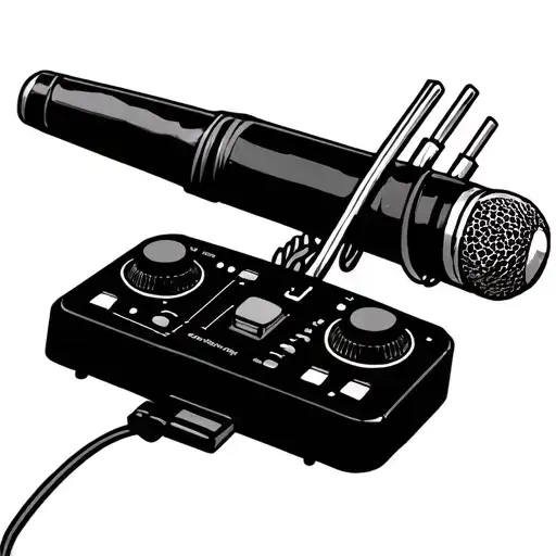 quarter inch jack wire mic dj controller tattoo design idea