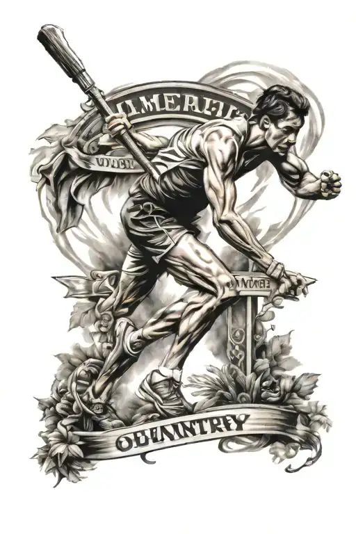 cross country runner memorial tattoo for dad tattoo design idea