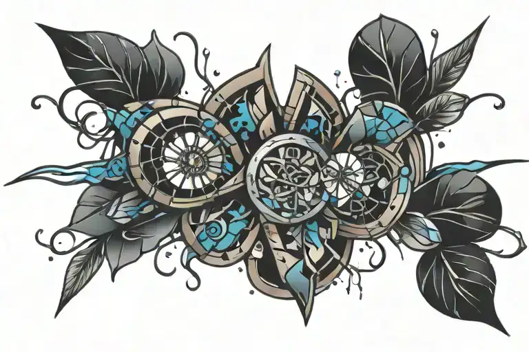 shattered DNA neo trad tattoo design tattoo design idea