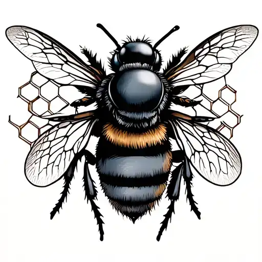 bee and honeycomb  small  tattoo design idea