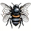 bee and honeycomb  small  tattoo design idea