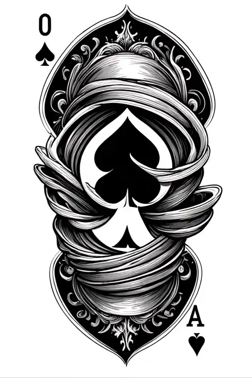 deck of cards being shuffled tattoo design idea