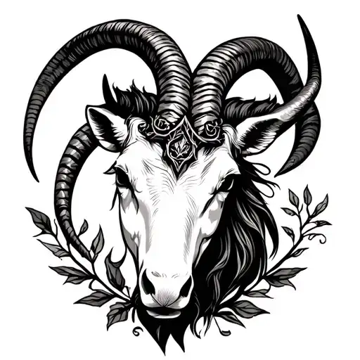 Gothic Capricorn simplistic masculine tattoo design idea