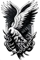 wings, chain tattoo design idea