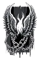 wings, chain tattoo design idea