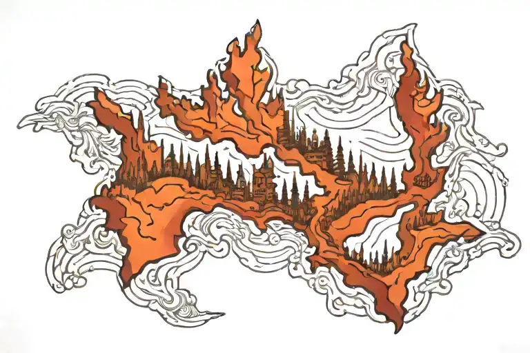 half nova scotia half Vancouver Island  tattoo design idea