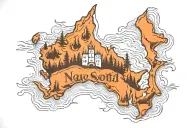half nova scotia half Vancouver Island  tattoo design idea