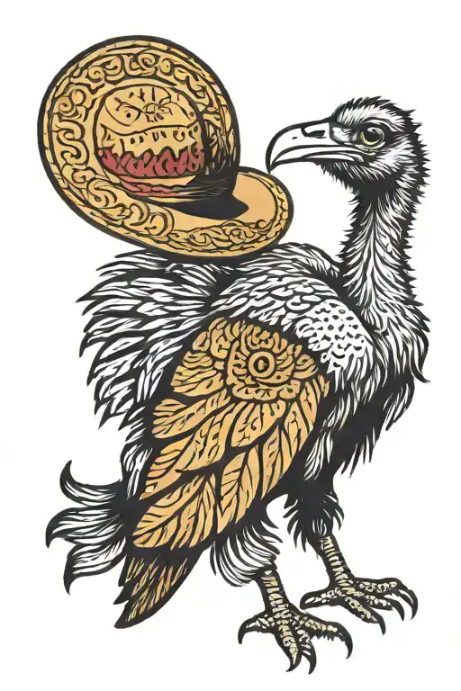 Cowboy Ostrich tattoo design idea