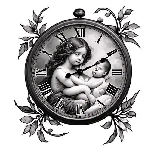 Daughter Birth Clock tattoo design idea