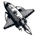rocket ship takeoff with astronaut hanging on the side with the other side having a unlimited speed limit si tattoo design idea