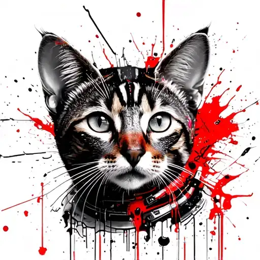 Bengal cat astronaut tattoo design idea