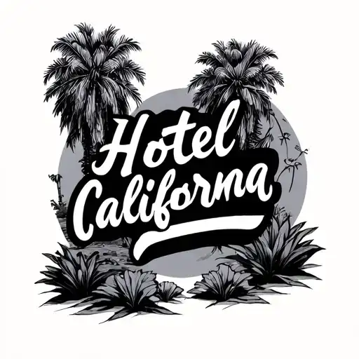 Hotel California written tattoo design idea