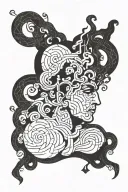 overthinking man equilibrium and chaos  tattoo design idea