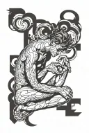 overthinking man equilibrium and chaos  tattoo design idea
