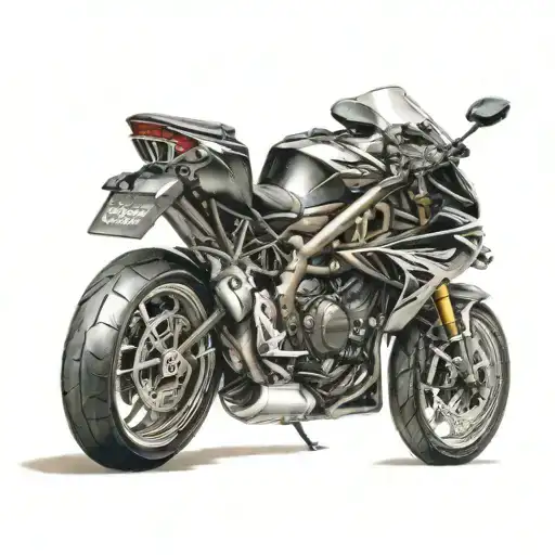 sportbike ridden by speed devil half angel tattoo design idea