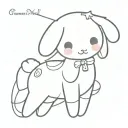 cinnamoroll bandage lines tattoo design idea