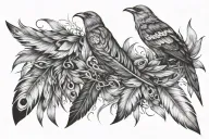 Feathers turning into Birds tattoo design idea