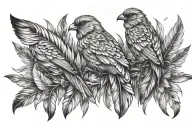 Feathers turning into Birds tattoo design idea