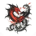 Yin Yang Dragon tattoo design idea