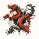 Yin Yang Dragon tattoo design idea