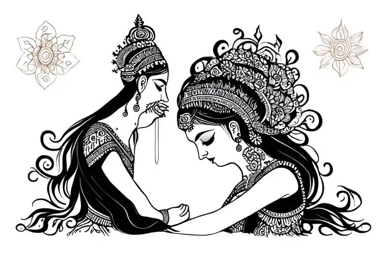 Shakti and Kshama in Hindi Text tattoo design idea