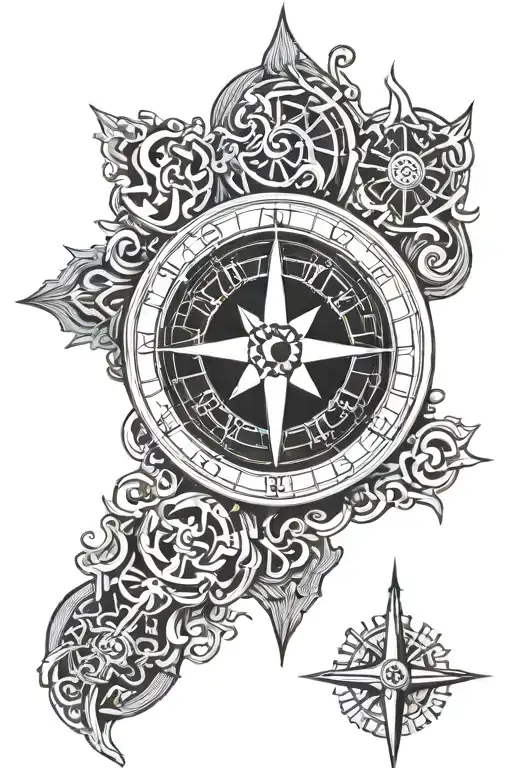 norse compass design tattoo design idea