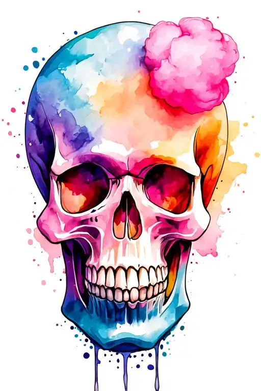 "Skull" "Skull" Cotton Candy tattoo design idea