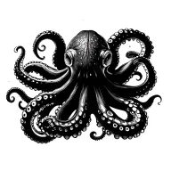Octopus with its tentacles open tattoo design idea