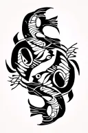 pisces and Aries symbols combined together tattoo design idea