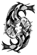 pisces and Aries symbols combined together tattoo design idea