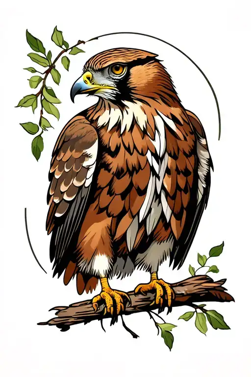 red tailed hawk tattoo design idea