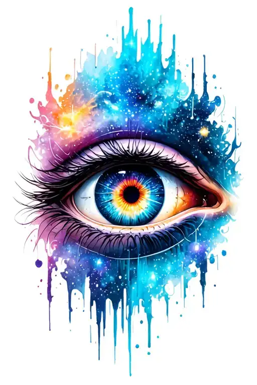 galaxy eye tattoo design idea