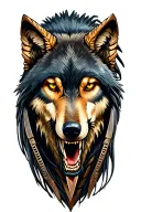 predator wolf stalking tattoo design idea