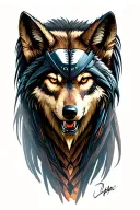predator wolf stalking tattoo design idea