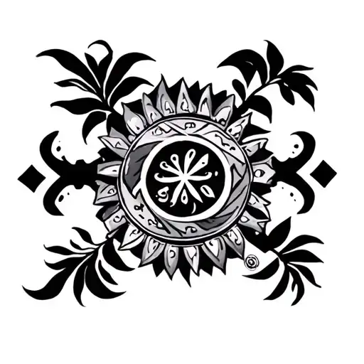 taínos symbols and with Puerto Rico's line tattoo design idea