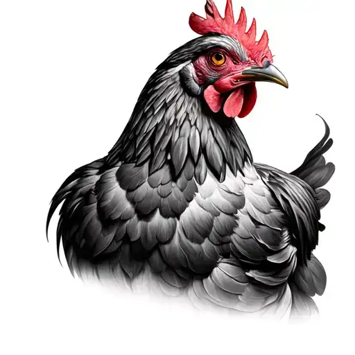 silky chicken tattoo design idea